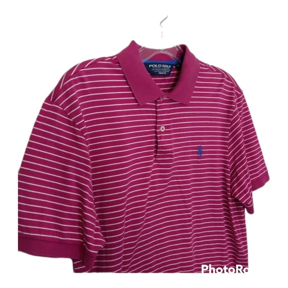Polo Shirt Men's Medium Golf Ralph Lauren Summer Pima Cotton Pro Fit Pink - Picture 3 of 10